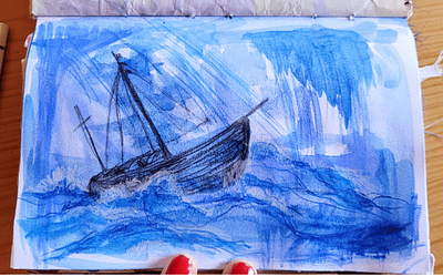 Aquarellfarben im Art Journal