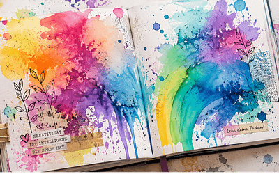 Aquarellfarben im Art Journal