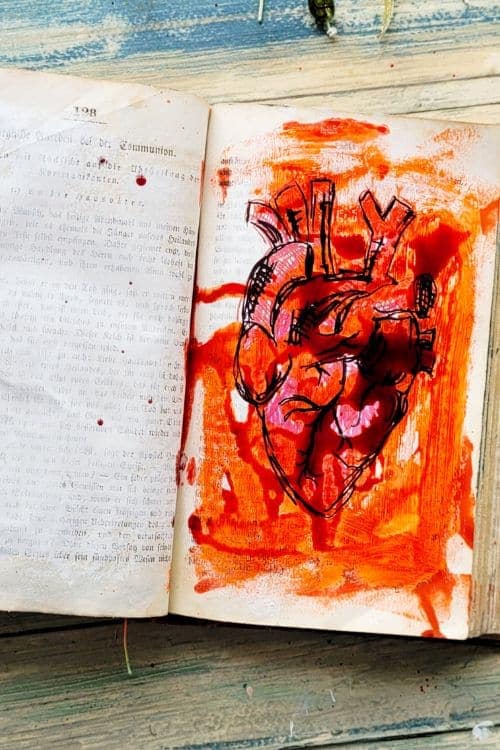blutendesHerz Herzschmerz im Art Journal