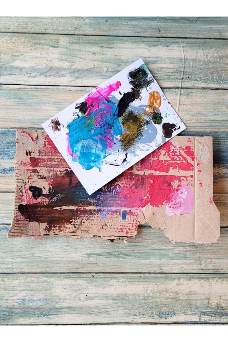 Schmierpapier mit Farbtest