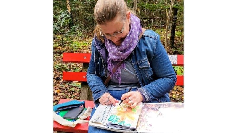 Art Journalen egal wo-auch im Wald